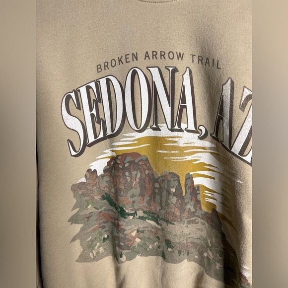 Abercrombie & Fitch Oversized Sweatshirt Sedona AZ Graphic Crewneck Size Small - Picture 3 of 7